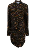 The Attico abstract-patterned shirt dress - Black