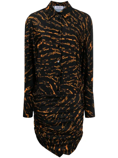 The Attico vestido camisero con estampado abstracto