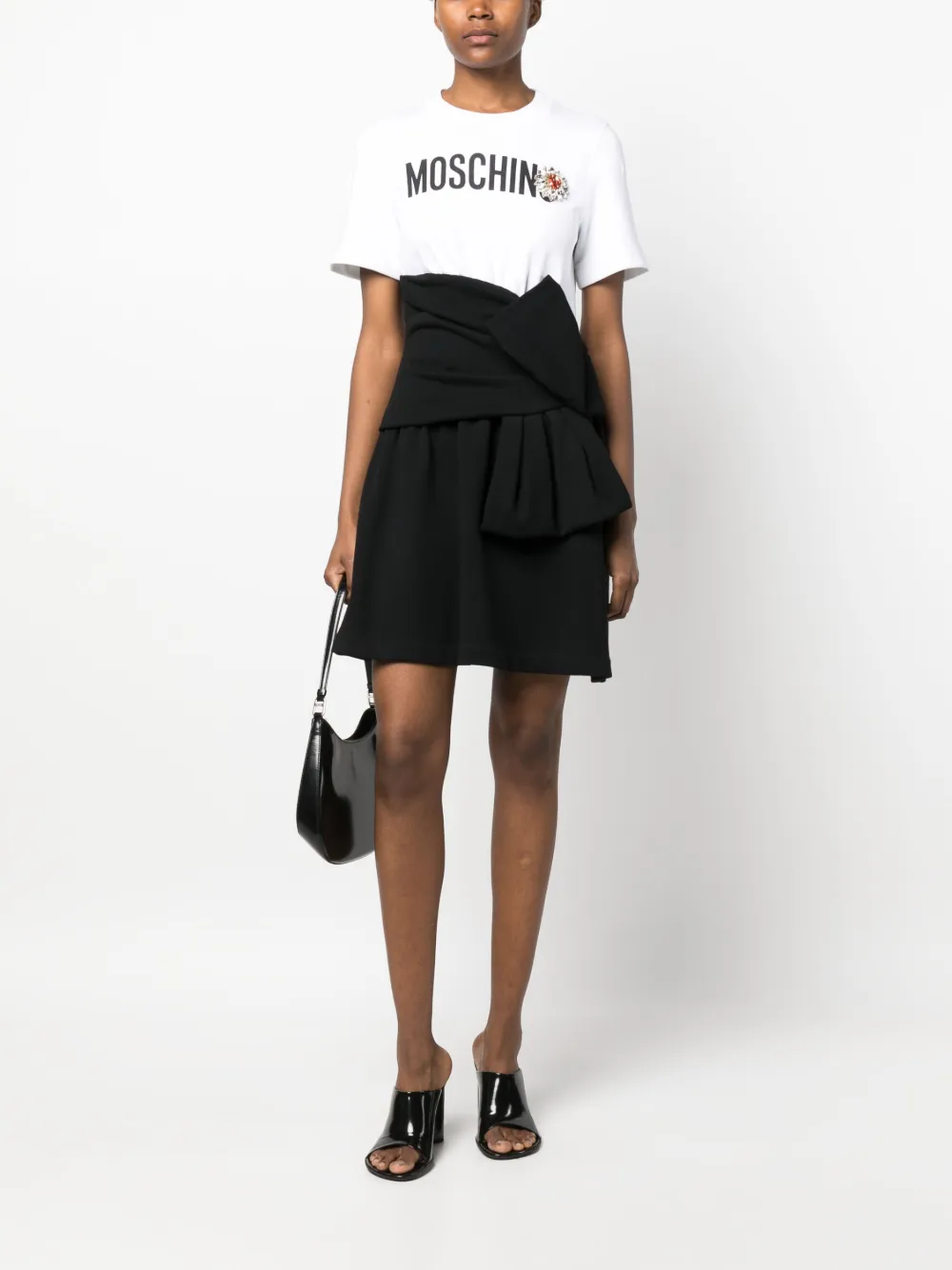 Moschino Mini-jurk met logoprint - Wit