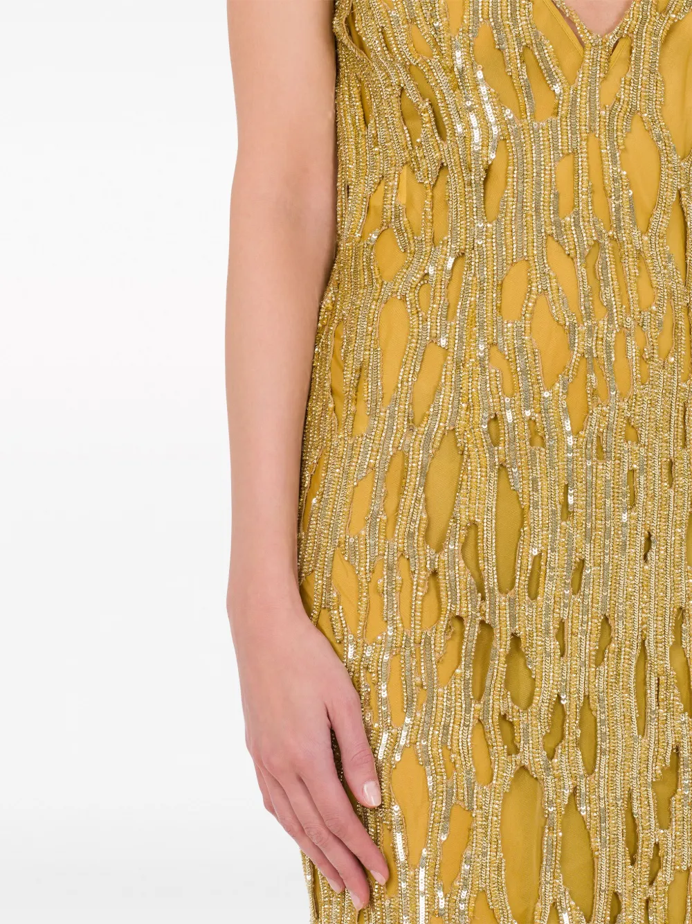 Moschino Maxi-jurk verfraaid met pailletten Goud