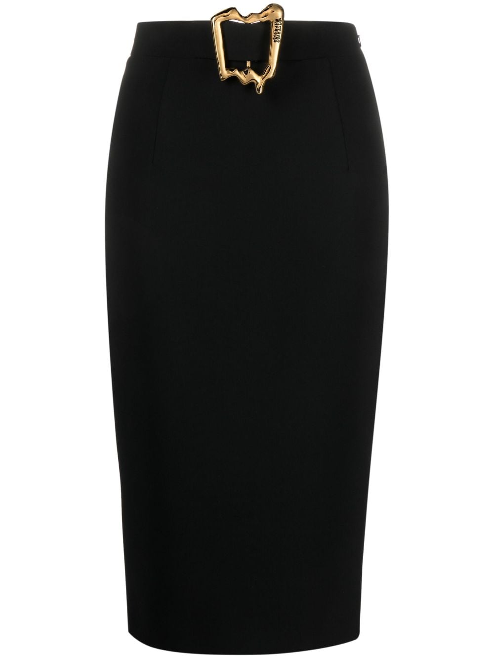 Shop Moschino Buckle-detail Skirt In Black