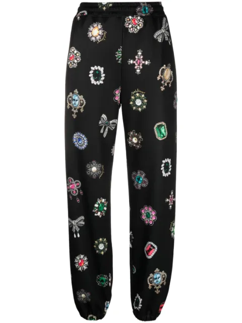 Moschino pantalones rectos con estampado gráfico