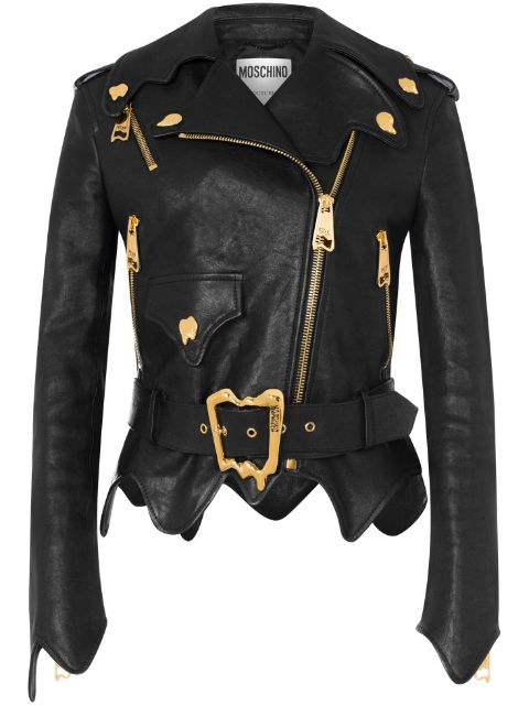 Moschino zip-up leather Biker jacket