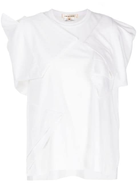 Comme Des Garçons asymmetric folded-panelling  T-shirt 