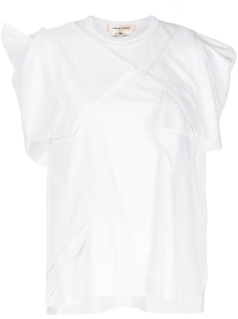 Comme Des Garçons asymmetric folded-panelling  T-shirt 