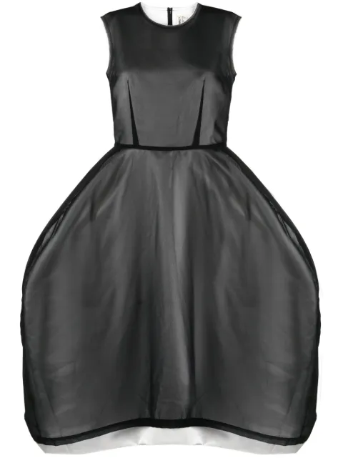 Comme Des Garçons voluminous-skirt sheer-overlay dress