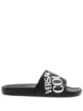 Versace Jeans Couture logo-print slip-on slides - Black
