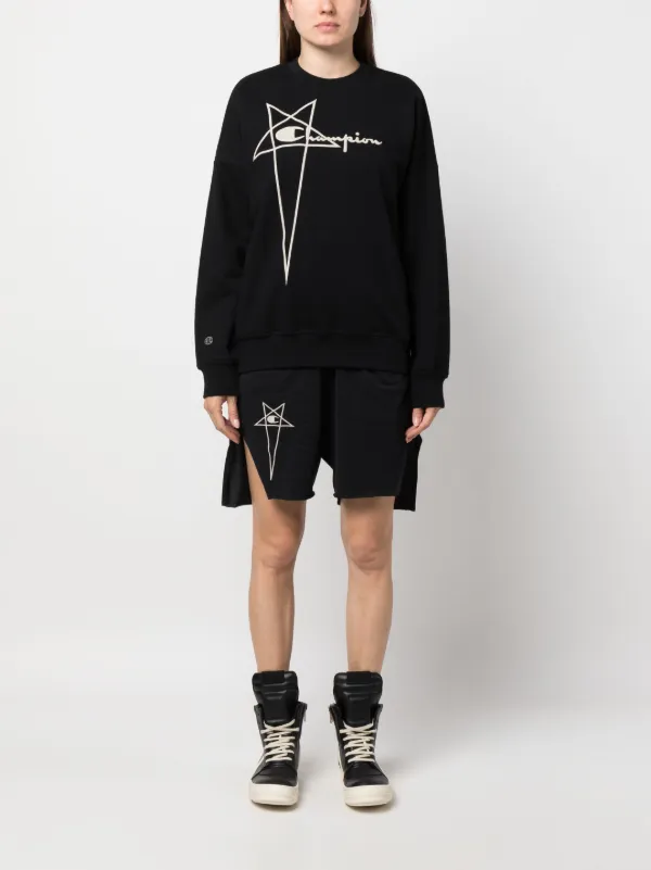 Rick Owens X Champion logo-embroidered Cotton Sweatshirt
