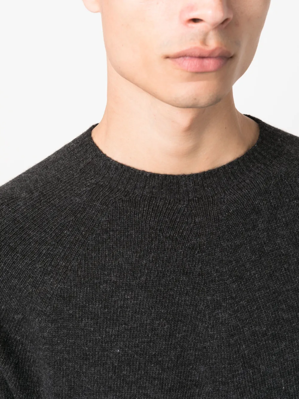 Shop Jil Sander Fine-knit Wool-cashmere-blend Jumper In Grey