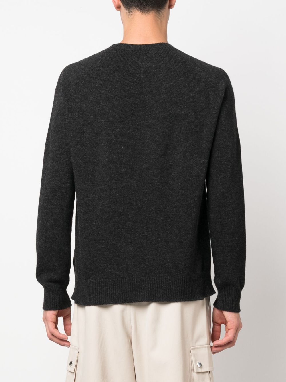 Shop Jil Sander Fine-knit Wool-cashmere-blend Jumper In Grey