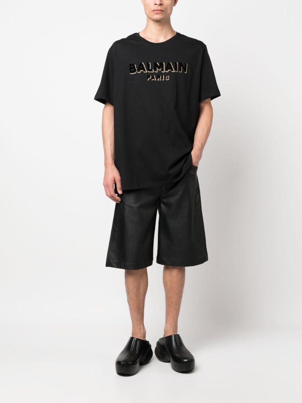 Balmain logo-print cotton T-shirt - Zwart