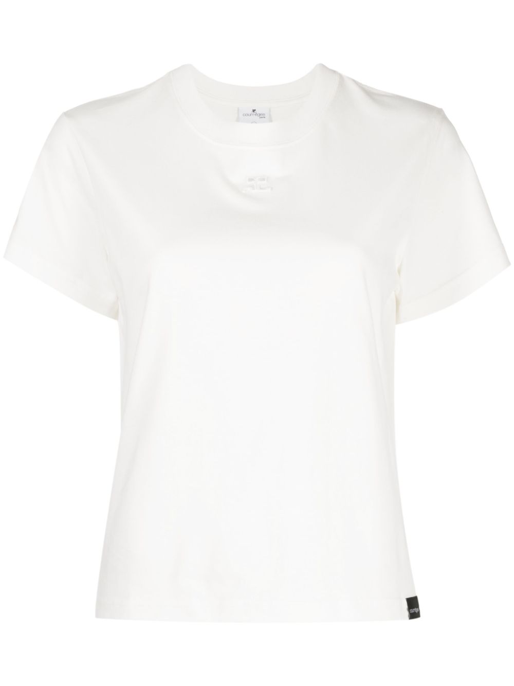 Courrèges logo-embroidered cotton T-shirt Wit