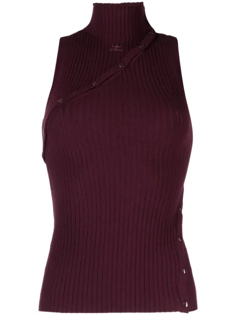 Courrèges top con logo bordado