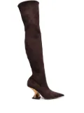 Casadei 100mm thigh-high suede boots - Brown
