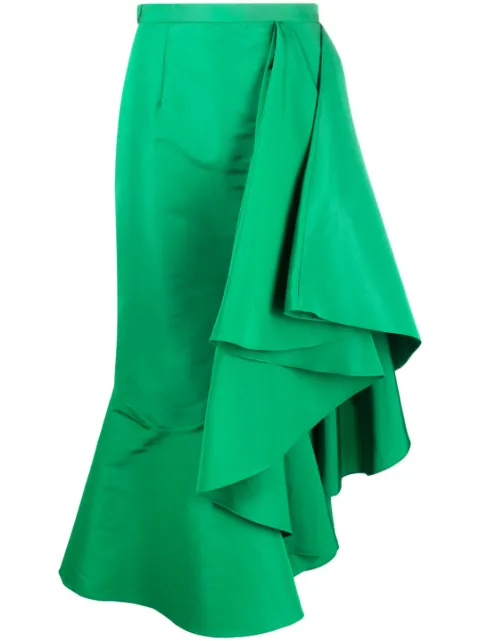 Alexander McQueen asymmetric flared midi skirt