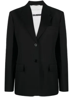 Jil Sander ノーカラー シングルジャケット | ブラック | FARFETCH JP