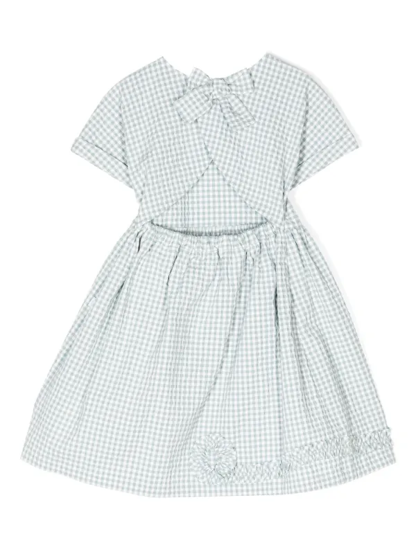 Il Gufo appliqu-detail check-pattern Dress | Green | FARFETCH