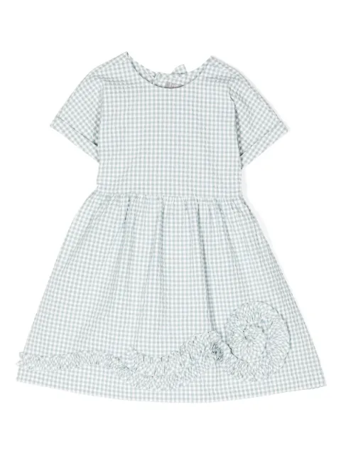 Il Gufo appliqué-detail check-pattern dress