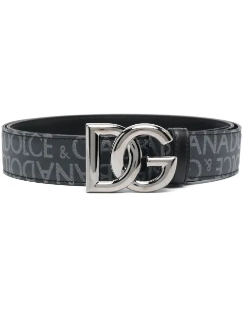 Ceinture en cuir à boucle logo - Dolce & Gabbana - Modalova