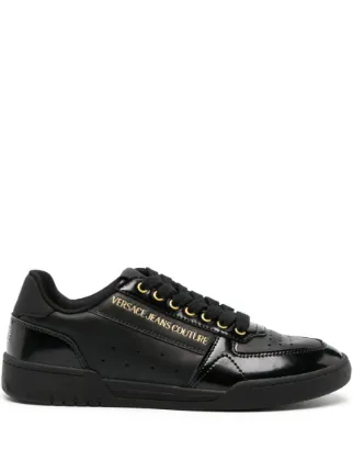 Versace collection logo plaque leather sneakers sales
