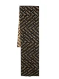 Versace Jeans Couture logo intarsia-knit wool-blend scarf - Black