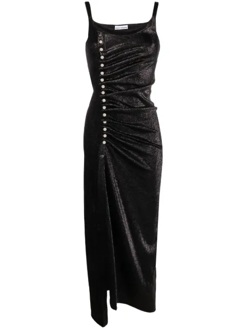 Rabanne stud-detailed metallic maxi dress