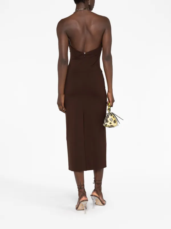 ワンピース The Attico MIDI DRESS The Attico Halterneck Midi Dress | Brown | FARFETCH