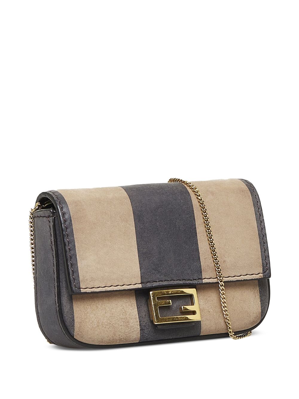 Fendi nano Pequin stripe Baguette mini bag