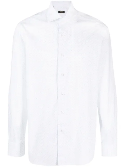 Barba spread-collar cotton shirt