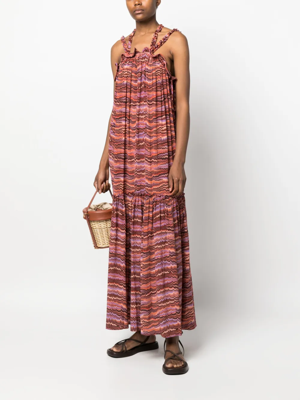 Ulla Johnson Celeste graphic-print silk maxi dress - Bruin