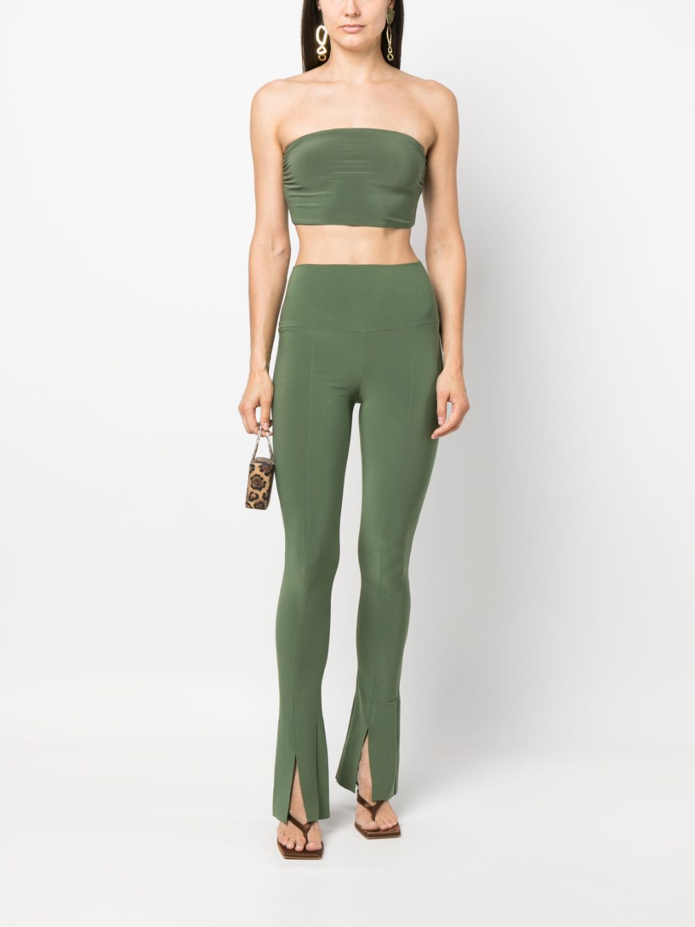 Norma Kamali strapless cropped top - Groen