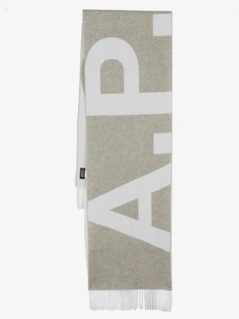 A.P.C. intarsia-knit logo scarf