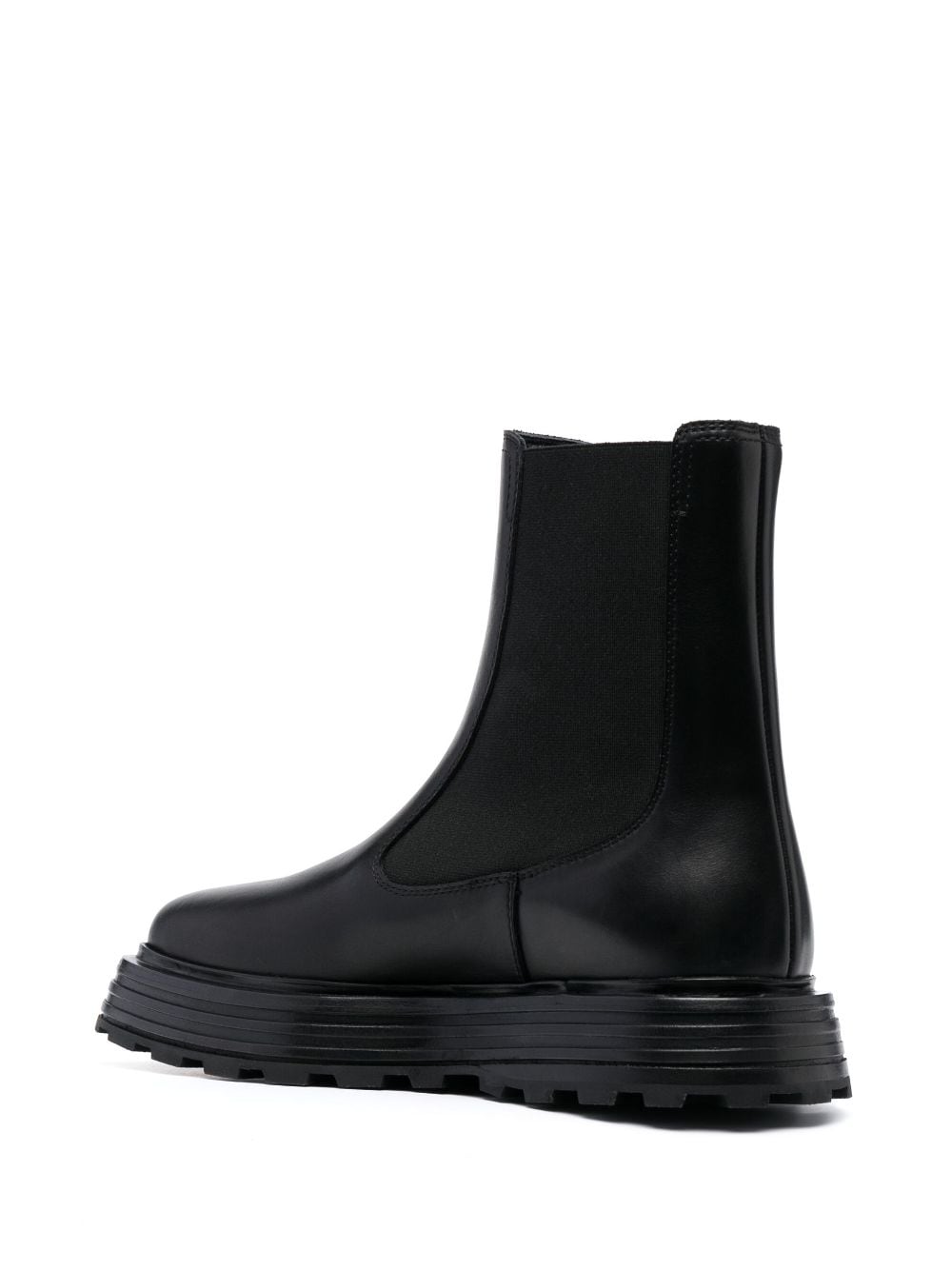 Shop Jil Sander High-top Leather Chelsea Boots In Black