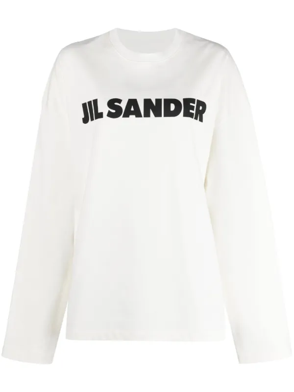 Jil Sander Logo-print Cotton Sweatshirt in White