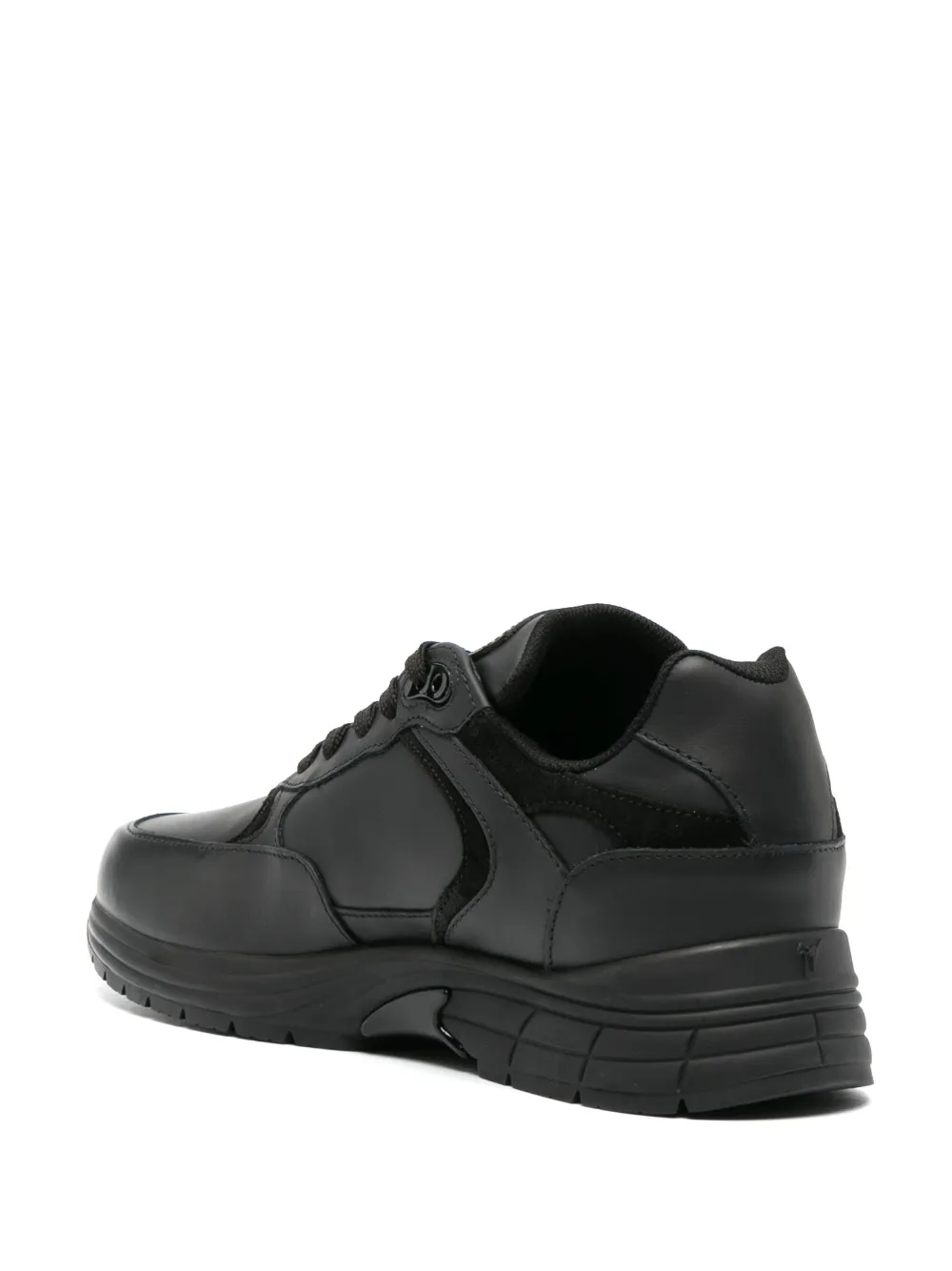 Giuseppe Zanotti Logo-patch Panelled Leather Sneakers In Black