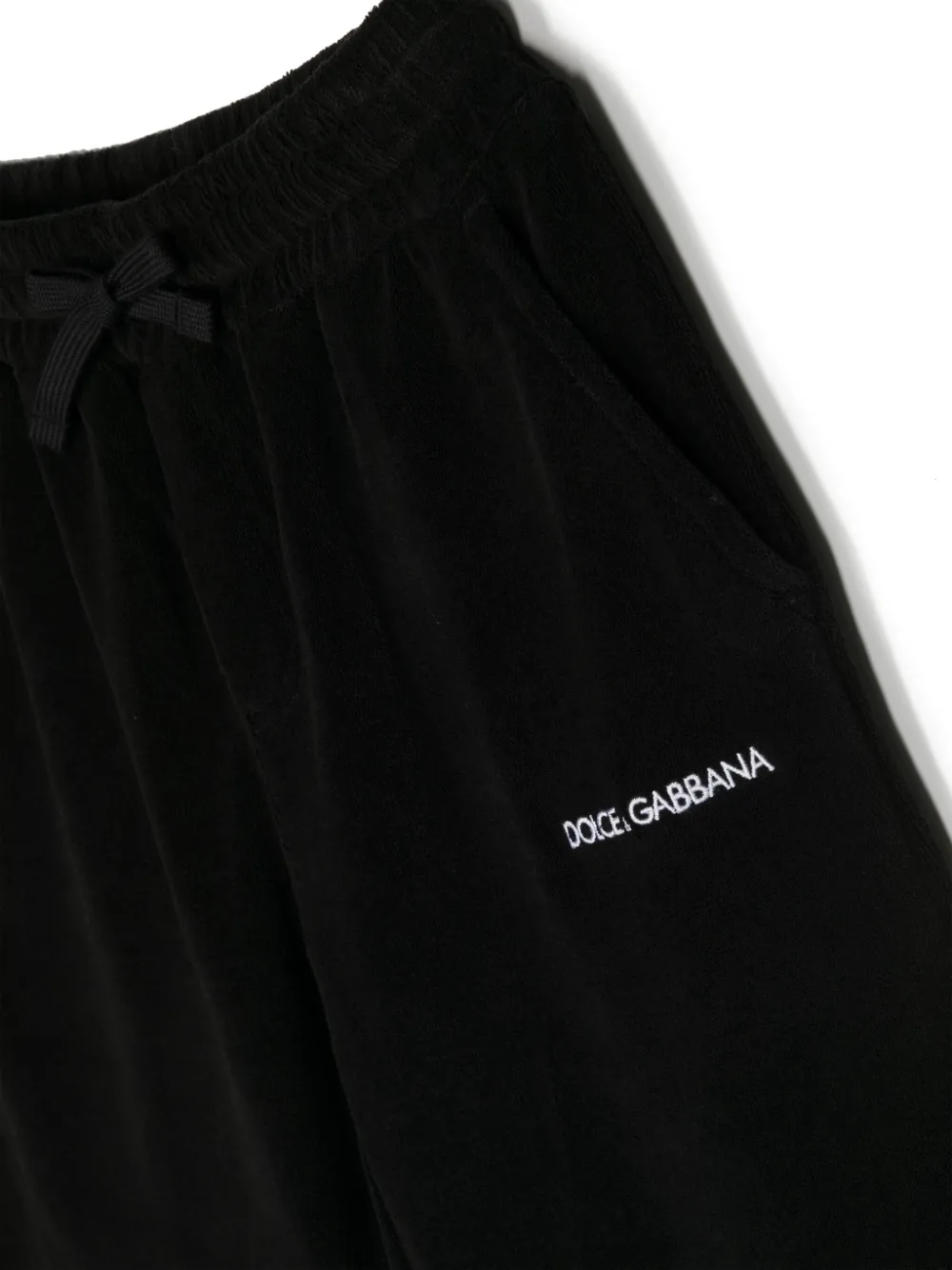 Shop Dolce & Gabbana Logo-embroidered Track Shorts In Black