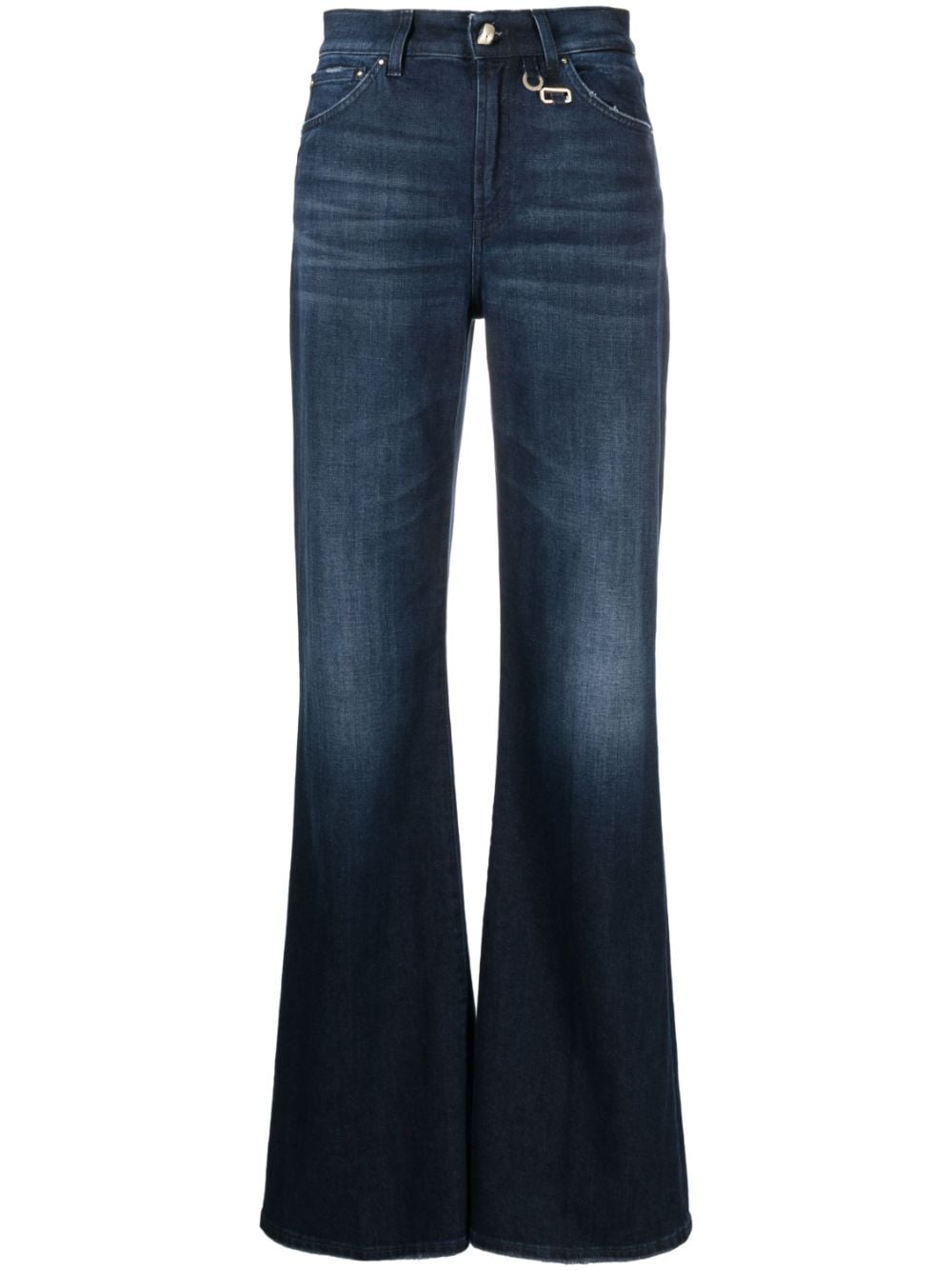 Shop Dondup High-waisted Wide-leg Jeans In Blue
