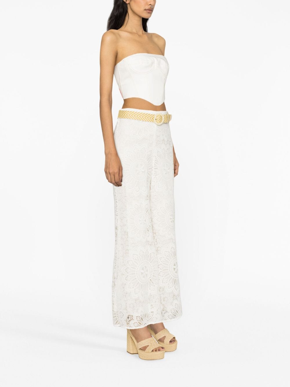 Shop Zimmermann Chintz Dolly Lace Trousers In White