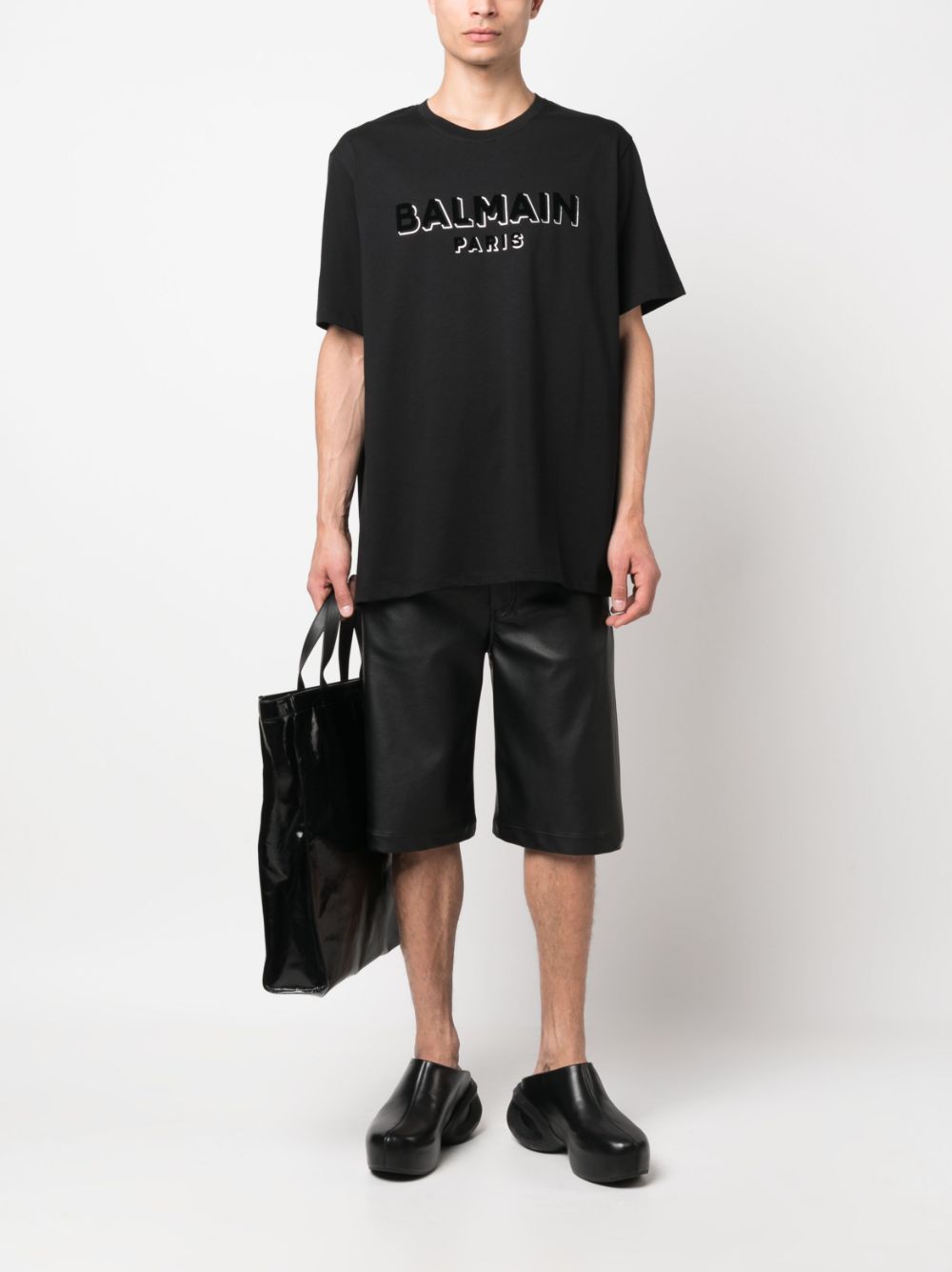 Balmain logo-print cotton T-shirt - Zwart