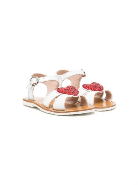 Sophia Webster Mini sandales en cuir artificiel à patch cœur