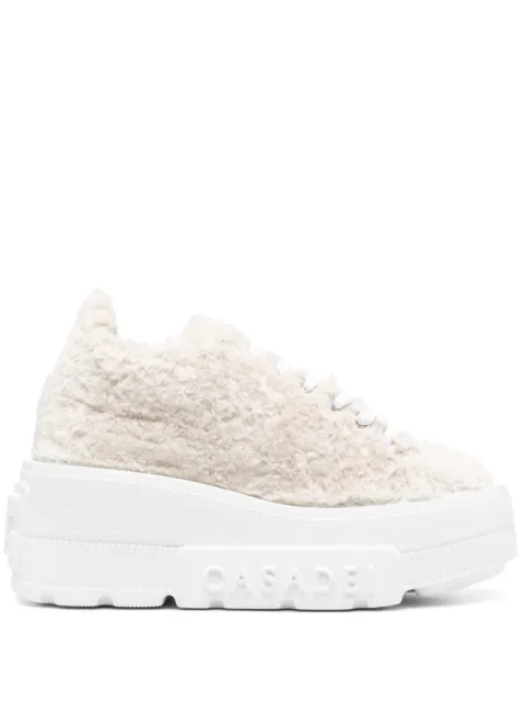Casadei 80mm low-top fleece sneakers 