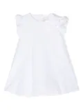 Il Gufo ruffle-cuffs embroidered cotton dress - White