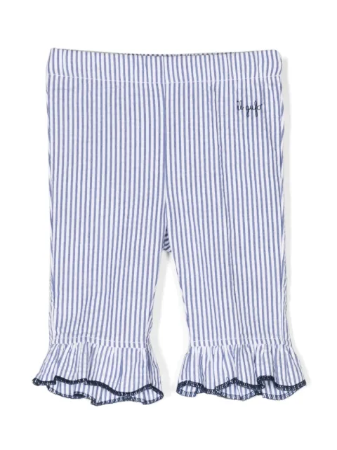 Il Gufo ruffle-cuffs striped cotton trousers
