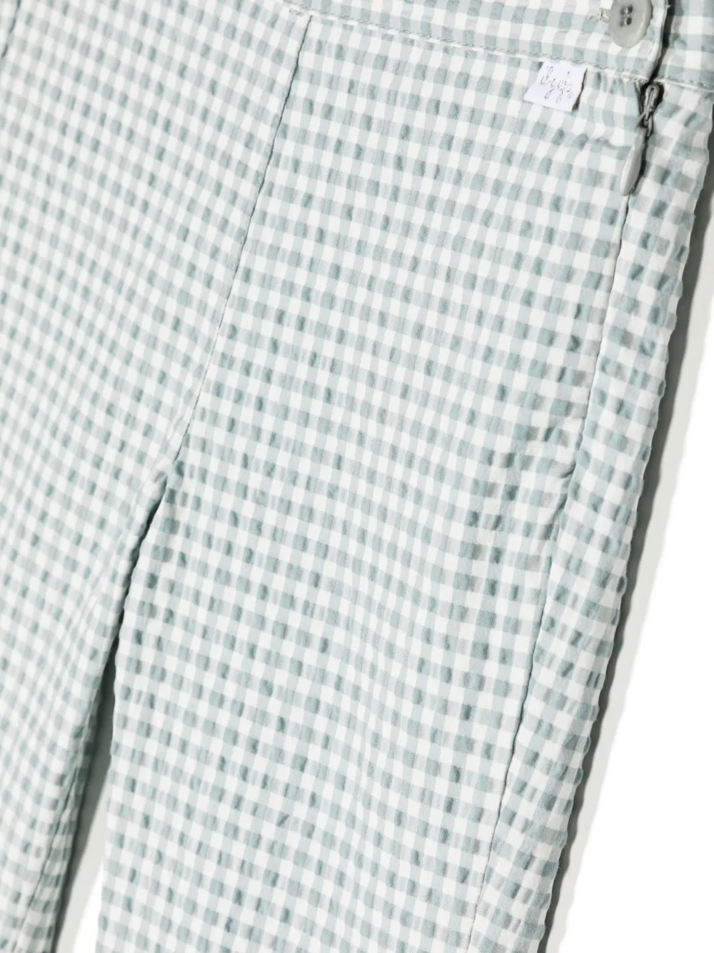 Il Gufo Gingham Check-pattern Cotton-blend Trousers In Blue