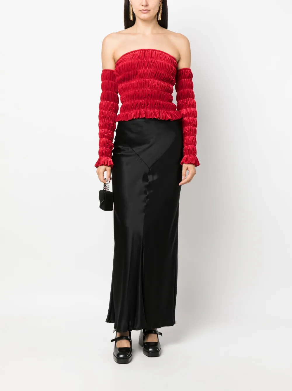 Norma Kamali off-shoulder tube blouse - Rood