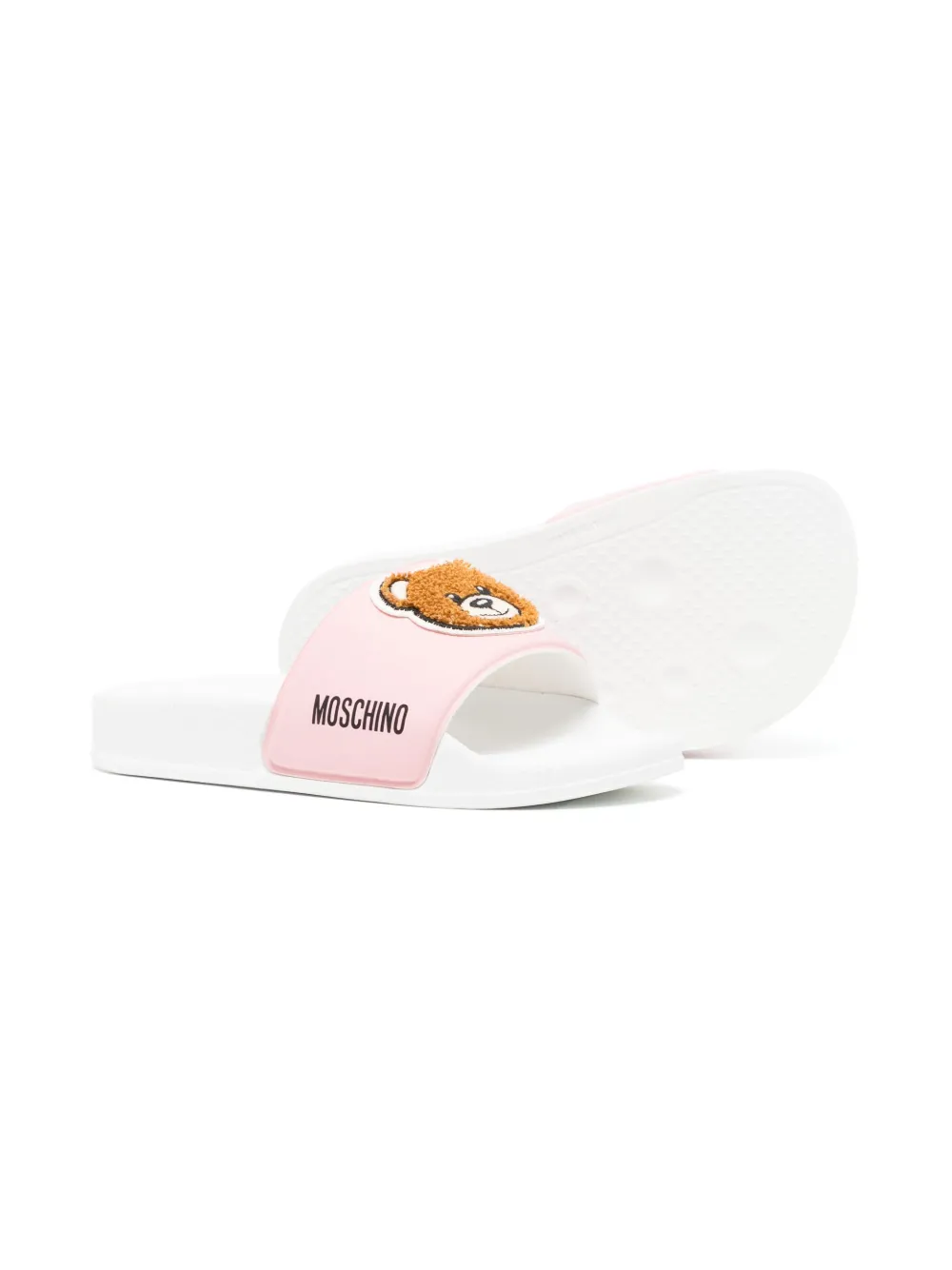 Moschino Kids Slippers met logoprint - Roze