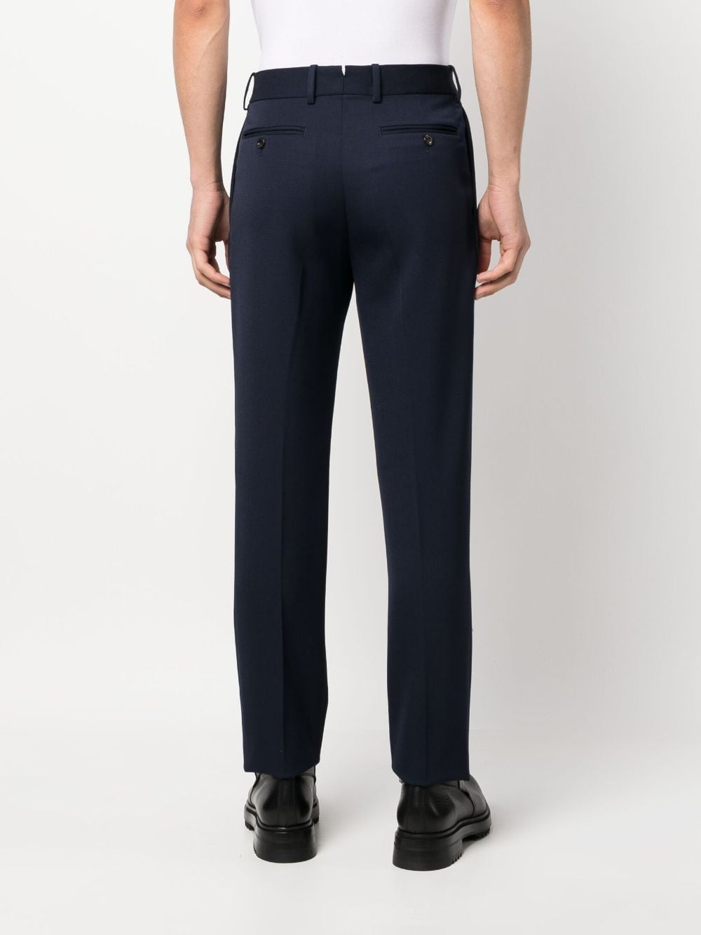 Shop Alexander Mcqueen Tailored Straight-leg Trousers In Blue