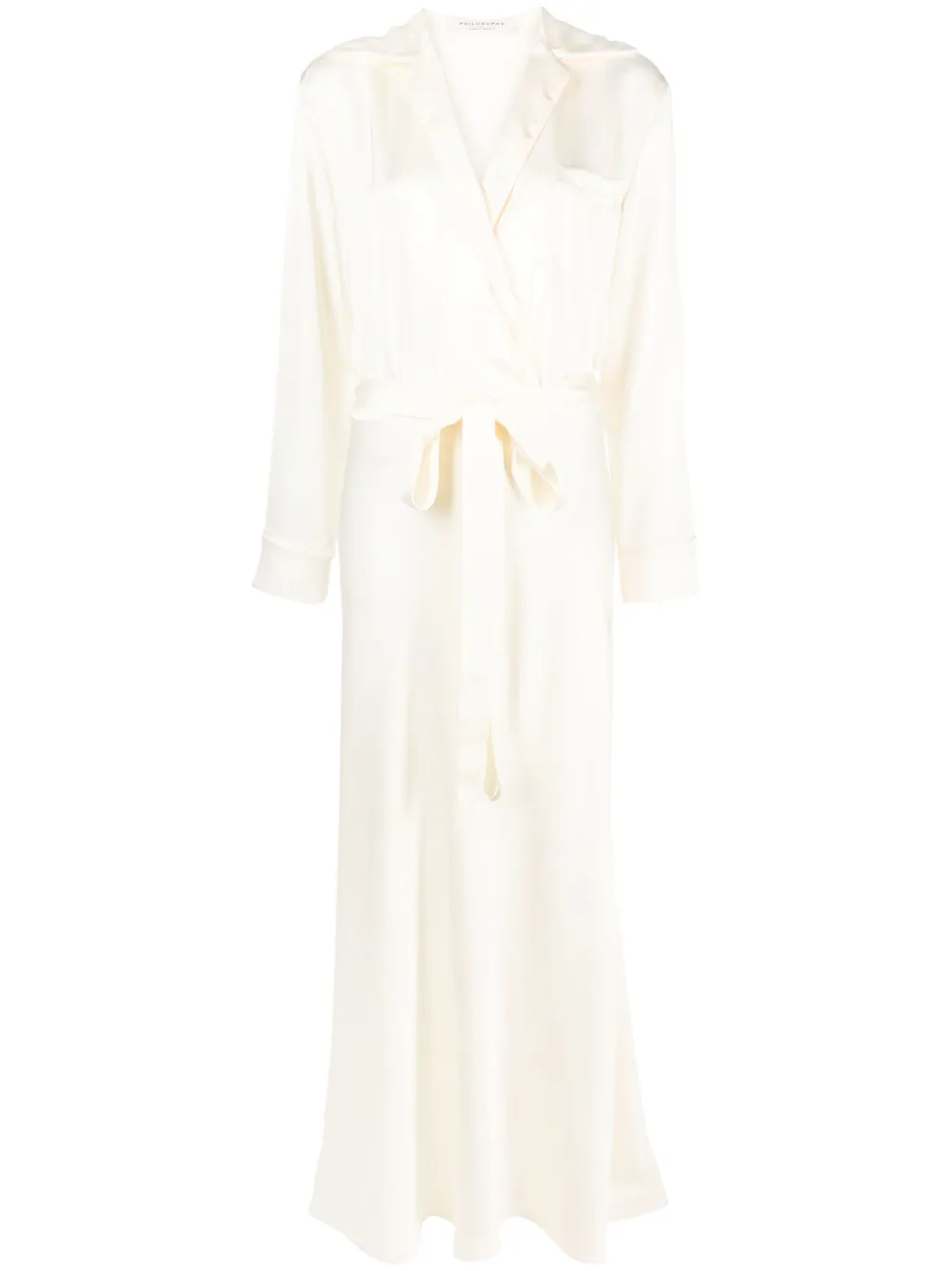 Philosophy Di Lorenzo Serafini notched-lapels satin-finish dress - Nude