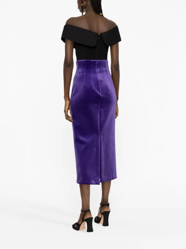 Velvet midi best sale pencil skirt