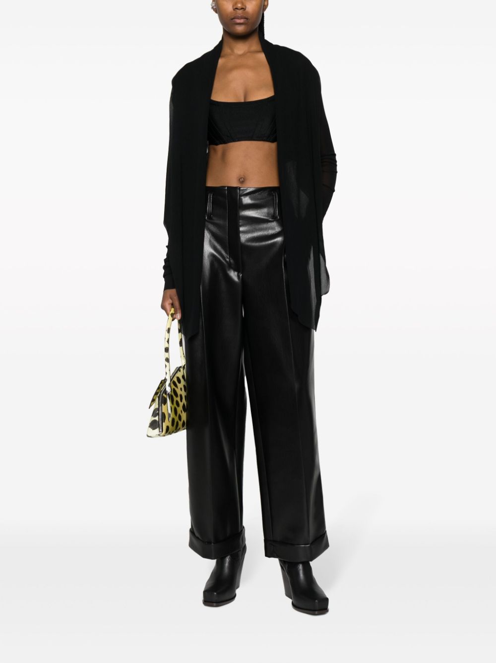 Philosophy Di Lorenzo Serafini semi-sheered cropped bolero - Zwart